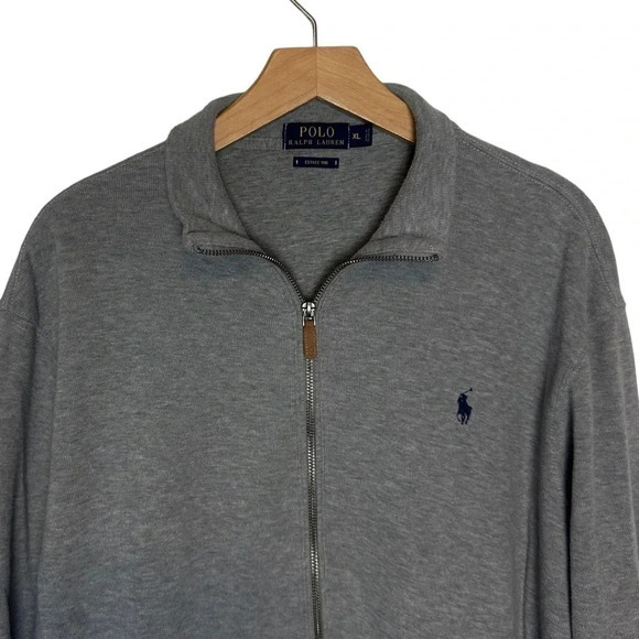 Polo Ralph Lauren Estate Rib Men’s XL Gray textured full zip jacket Preppy Y2K - Picture 4 of 7